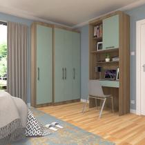Quarto Home Office com Guarda Roupas e Bancada de Estudos Paris Luciane Móveis