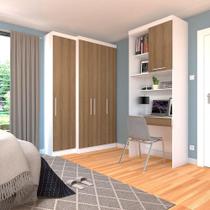 Quarto Home Office Guarda Roupas Bancada Estudos Alpes