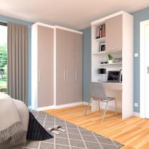 Quarto Home Office Guarda Roupas Bancada Estudos Alpes