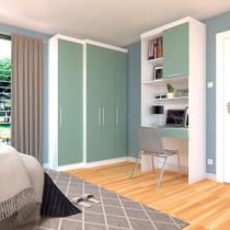 Quarto Home Office Guarda Roupas Bancada Estudos Alpes