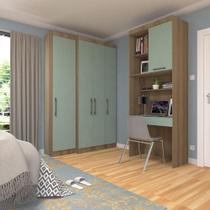 Quarto Home Office Guarda Roupas Bancada Estudos