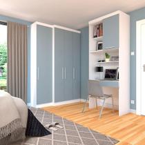 Quarto Home Office - Guarda Roupas E Bancada De Estudos