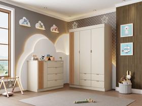 Quarto Infantil Ayla Off White com Amadeirado _ Phoenix Baby Quarto Infantil Ayla Off White com Amadeirado _ Phoenix Baby