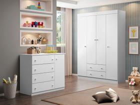 Quarto Infantil Bebê Helena Cômoda E Guarda Roupa Branco_ Phoenix Baby Quarto Infantil Bebê Helena Cômoda E Guarda Roupa Branco_ Phoenix Baby