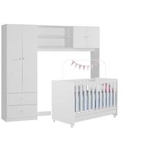 Quarto Infantil Berço Americano Encanto, Conjugado Ternura 04 Portas Branco - FbABY