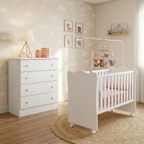 Quarto Infantil Berço e Cômoda Bebê Branco Doce Sonho Quarto Infantil Berço e Cômoda Bebê Branco Doce Sonho