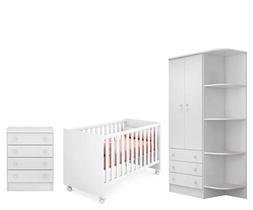 Quarto Infantil Berço Mini Cama Americano Branco - FdECOR