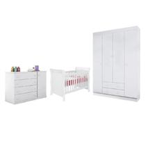 Quarto Infantil Branco Berço Americano Colonial + Guarda Roupa Roupeiro e Cômoda Julie 4 Gavetas Quarto Infantil Branco Berço Americano Colonial + Guarda Roupa Roupeiro e Cômoda Julie 4 Gavetas