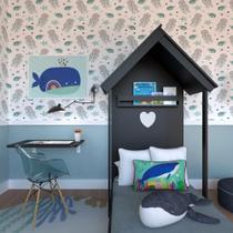 Quarto Infantil Cama Helena e Mesa Dobrável KitCubos Espresso Móveis Preto Quarto Infantil Cama Helena e Mesa Dobrável KitCubos Espresso Móveis Preto
