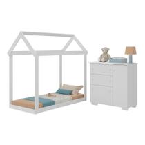 Quarto Infantil Cama Montessoriana/colchão/cômoda Algodão Doce Multimóveis Mx4278 Branco Quarto Infantil Cama Montessoriana/colchão/cômoda Algodão Doce Multimóveis Mx4278 Branco