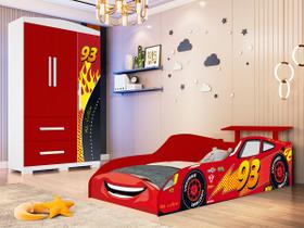 Quarto Infantil Carro McVeloz com Cama e Guarda Roupa