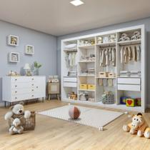 Quarto Infantil Closet Dani com Cômoda 1 Porta 4 Gavetas Aurora Branco