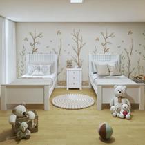 Quarto Infantil com 2 Camas Solteiro Athenas Plus e Mesa de Cabeceira 3 Gavetas Maggiore New Branco Quarto Infantil com 2 Camas Solteiro Athenas Plus e Mesa de Cabeceira 3 Gavetas Maggiore New Branco