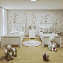 Quarto Infantil com 2 Camas Solteiro Athenas Plus e Mesa de Cabeceira 3 Gavetas Maggiore New Quarto Infantil com 2 Camas Solteiro Athenas Plus e Mesa de Cabeceira 3 Gavetas Maggiore New