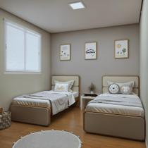 Quarto Infantil com 2 Camas Solteiro Loop Tecido Corano