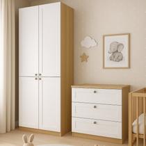 Quarto Infantil com 2 Guarda-roupa e 1 Cômoda 3 Gavetas Modelo Americano 100% Mdf Infinity