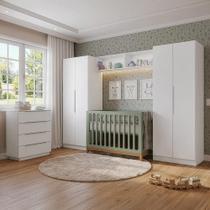 Quarto Infantil com 2 Guarda-Roupas Neo 2 Aéreos 1 Cômoda Branco Madesa 03 Quarto Infantil com 2 Guarda-Roupas Neo 2 Aéreos 1 Cômoda Branco Madesa 03