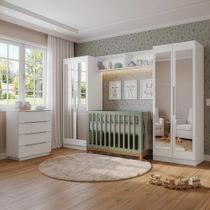 Quarto Infantil com 2 Guarda-Roupas Neo com Espelhos 2 Aéreos 1 Cômoda Branco Madesa 04 Quarto Infantil com 2 Guarda-Roupas Neo com Espelhos 2 Aéreos 1 Cômoda Branco Madesa 04
