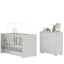 Quarto Infantil Com Berço 3 Em 1 E Cômoda Algodão Doce Multimóveis Mp4249 Branco Quarto Infantil Com Berço 3 Em 1 E Cômoda Algodão Doce Multimóveis Mp4249 Branco