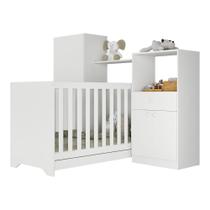 Quarto Infantil Com Berço 3 Em 1 Luíza Branco Quarto Infantil Com Berço 3 Em 1 Luíza Branco