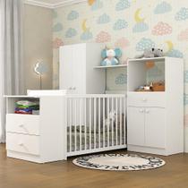 Quarto Infantil Com Berço Cômoda Olívia Branco Quarto Infantil Com Berço Cômoda Olívia Branco