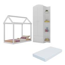 Quarto Infantil com Cama Montessoriana/Colchão/Guarda-Roupas João e Maria Multimóveis MX4272