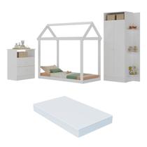 Quarto Infantil com Cama Montessoriana e Colchão Incluso Encanto Multimóveis MX4284