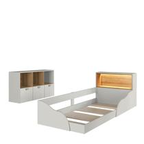 Quarto Infantil com Cama Solteiro Montessoriana com Led e Cômoda 3 Portas Lille CJ082 Quarto Infantil com Cama Solteiro Montessoriana com Led e Cômoda 3 Portas Lille CJ082