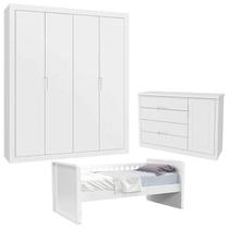 Quarto Infantil com Cama Tutto New 4 Portas Branco Acetinado - Matic