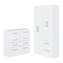 Quarto Infantil com Cômoda 8 Gavetas e Guarda-roupa 4 Portas e 2 Gavetas Ninho Quarto Infantil com Cômoda 8 Gavetas e Guarda-roupa 4 Portas e 2 Gavetas Ninho