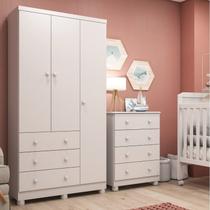 Quarto Infantil com Guarda Roupa 3 Portas e Cômoda 4 Gavetas 100% MDF Espresso Móveis