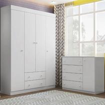 Quarto Infantil com Guarda-Roupa 4 Portas e Cômoda Phoenix Baby
