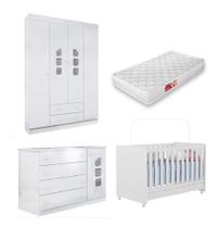 Quarto Infantil Com Guarda Roupa, Cômoda Livia E Berço Danny