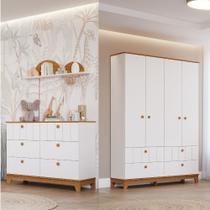 Quarto Infantil com Guarda Roupa e Cômoda MDF Liza Permobili