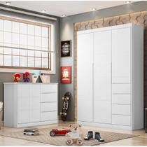 Quarto Infantil com Guarda Roupas e Cômoda Eloá Phoenix Baby Branco Quarto Infantil com Guarda Roupas e Cômoda Eloá Phoenix Baby Branco