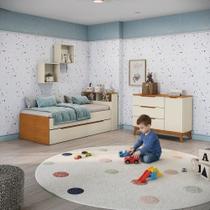 Quarto Infantil Completo 5 Peças CB1527 Linha Crescer 1 Porta 3 Gavetas MDP BP Argila-jequetiba