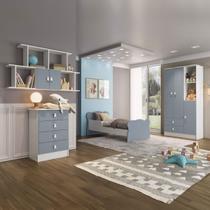 Quarto Infantil Completo Anjinho 5 Portas 6 Gavetas Azul - Percasa