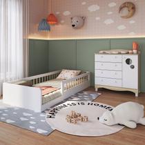 Quarto Infantil Completo Aquarela 1 Porta 4 Gavetas Carvalho Araguaia/Branco - Pnr Móveis Quarto Infantil Completo Aquarela 1 Porta 4 Gavetas Carvalho Araguaia/Branco - Pnr Móveis