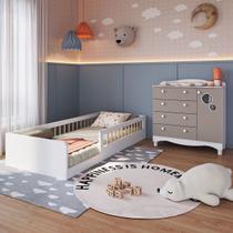 Quarto Infantil Completo Aquarela 1 Porta 4 Gavetas Cinnamon/Branco - Pnr Móveis Quarto Infantil Completo Aquarela 1 Porta 4 Gavetas Cinnamon/Branco - Pnr Móveis