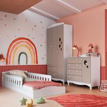 Quarto Infantil Completo Aquarela 4 Portas 6 Gavetas Branco/Cinnamon - Pnr Móveis Quarto Infantil Completo Aquarela 4 Portas 6 Gavetas Branco/Cinnamon - Pnr Móveis