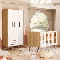 Quarto Infantil Completo Bear 3 Portas 2 Gavetas Branco/Freijo - Pnr Móveis Quarto Infantil Completo Bear 3 Portas 2 Gavetas Branco/Freijo - Pnr Móveis