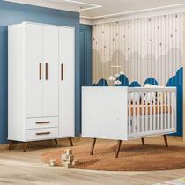 Quarto Infantil Completo Bear 3 Portas 2 Gavetas Branco - Pnr Móveis Quarto Infantil Completo Bear 3 Portas 2 Gavetas Branco - Pnr Móveis
