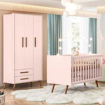 Quarto Infantil Completo Bear 3 Portas 2 Gavetas Rosa - Pnr Móveis