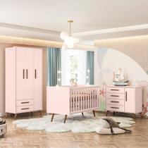 Quarto Infantil Completo Bear 4 Portas 6 Gavetas Rosa - Pnr Móveis Quarto Infantil Completo Bear 4 Portas 6 Gavetas Rosa - Pnr Móveis