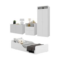 Quarto Infantil Completo C/ Minicama E Mesa Cabeceira Multimóveis Mp4204 Branco Branco Quarto Infantil Completo C/ Minicama E Mesa Cabeceira Multimóveis Mp4204 Branco Branco