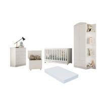 Quarto Infantil Completo com Berço 3 em 1 com Colchão Incluso e Baú Multimóveis MP4357