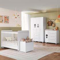 Quarto Infantil Completo com Berço Americano 3 em 1 para Colchão 130x70cm Multimóveis MP4345 Quarto Infantil Completo com Berço Americano 3 em 1 para Colchão 130x70cm Multimóveis MP4345