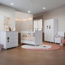 Quarto Infantil Completo com Berço Americano 3 em 1 para Colchão 130x70cm Multimóveis MP4360 Quarto Infantil Completo com Berço Americano 3 em 1 para Colchão 130x70cm Multimóveis MP4360