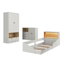 Quarto Infantil Completo com cama solteiro com iluminação LED Montessoriano LILLE Arenas Quarto Infantil Completo com cama solteiro com iluminação LED Montessoriano LILLE Arenas