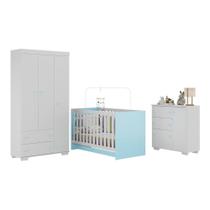 Quarto Infantil Completo Com Colchão Incluso Algodão Doce Multimóveis Mp4253 Branco/azul Quarto Infantil Completo Com Colchão Incluso Algodão Doce Multimóveis Mp4253 Branco/azul